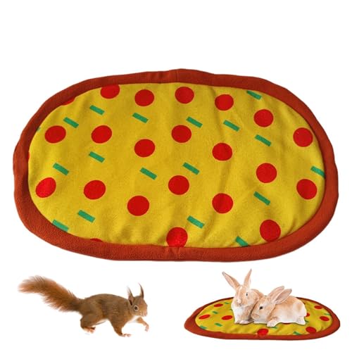 Lunaobrik Winter-Igelmatte, Hamsternest-Unterlage,Winterwarme kleine Haustiermatte - Pizza-Muster-Design, Haustier-Schlafwerkzeug für Chinchilla, Eichhörnchen, Hamster, Igel, Frettchen von Lunaobrik