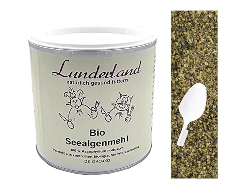 Lunderland Bio Seealgenmehl 400g, granuliert und ohne weitere Zusätze mit Dosierlöffel von Lunderland