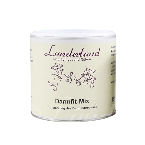 Lunderland Darmfit-Mix | 150 g | Ergänzungsfuttermittel für Hunde und Katzen | Stärkung der natürlichen Abwehr der Darmschleimhaut | Flohsamenschalen, Löwenzahnwurzel und Salbei von Lunderland