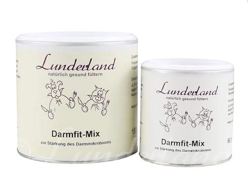 Lunderland Darmfit-Mix | 60 g | Ergänzungsfuttermittel für Hunde und Katzen | Stärkung der natürlichen Abwehr der Darmschleimhaut | Flohsamenschalen, Löwenzahnwurzel und Salbei von Lunderland