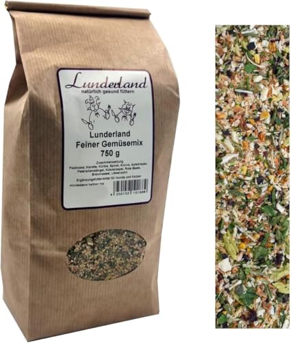 Lunderland Feiner Gemüsemix 750g Ergänzungsfuttermittel für Hunde und Katzen EIN getreidefreier Gemüsemix zur Fleischmahlzeit von Lunderland