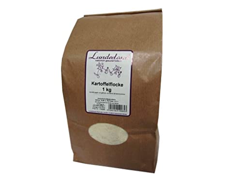 Lunderland Kartoffelflocke 1kg getreidefreier Mixer gegart und geflockt mit kleinen Schalenstückchen Einzelfuttermittel für Hunde und Katzen von Lunderland