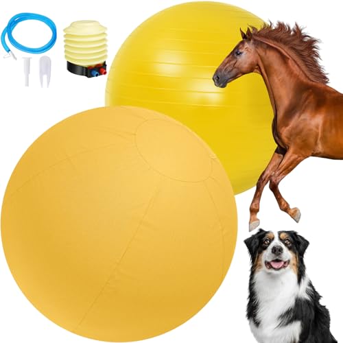 Lunmon Herding Ball für Hunde, 63,5 cm, Hundeball mit Abdeckung, Herding Hundespielzeug, Herding Ball für Hunde, australische Schäferhunde, Spielball mit Handpumpe für Pferde, Stalltraining, von Lunmon