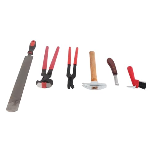 Luocute 6-teiliges Hufschmied-Hufzangen-Set, Professionelles Trimmwerkzeug mit Benutzerfreundlichem Griffdesign, Einfaches Trimmen von Pferdehufen, Wird mit Hufeisenbürste und Messer Luocute 6-teiliges Hufschmied-Hufzangen-Set, Professionelles Trimmwerkzeug mit Benutzerfreundlichem Griffdesign, Einfaches Trimmen von Pferdehufen, Wird mit Hufeisenbürste und Messer von Luocute