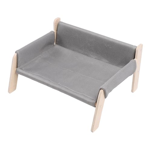 Luocute Erhöhtes Katzen-Sofabett, Gefertigt aus Kiefernholz, Vielseitige Haustiercouch mit Weichen Decken, Hängematte für Kaninchen, Welpen, Häschen, Geeignet für Kleine Tiere, (Grey) von Luocute