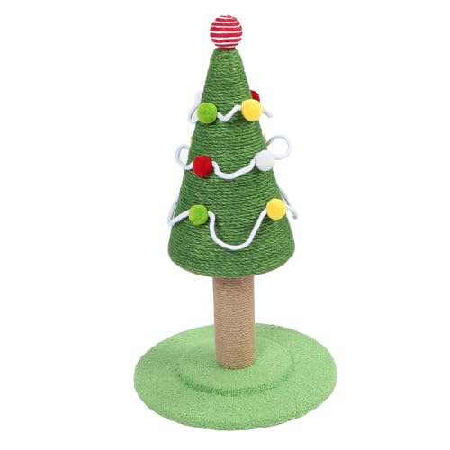 Weihnachtsbaum-Katzenkratzbaum, Süßer, Weihnachtlicher Katzenhalsband, Sisalseil-Katzenturm Zur Befriedigung der Kralleninstinkte der Katze, (Groß: 40 x 65 cm / 15,7 x 25,6 Zoll) von Luocute