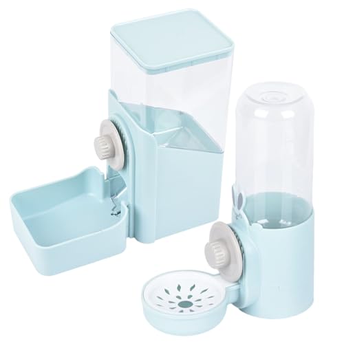 Luojuny Easy Clean Pet Feeder Pet Water Bottle 1 Set Pet Feeder Automatic Dogs Water Dispenser Large Capacity Hanging Cats Food Feeder Pet Supplies Sky Blue von Luojuny