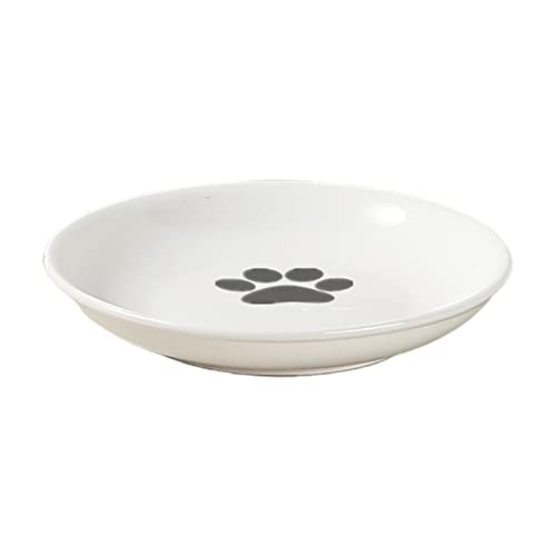 Luojuny Pet Treat Bowl Ceramic Feeding Round Cats Dogs Water Food Dish Plate Pet Supplies White 2 von Luojuny