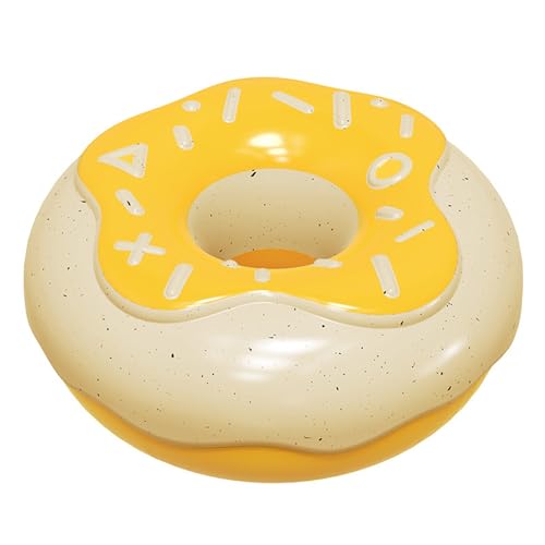 Luojuny Tough Dog Toys Haustierfreundliches Spielsachen, interaktives Donut-Kauspielzeug, zahnknirschend, bissfest, lindert Langeweile, lebensmittelechtes Haustierspielzeug, Gelb von Luojuny