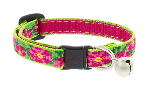 Lupine Cat Safety Collar with Bell 1/2" Wide Petunias adjusts 8-12" Ê von LupinePet