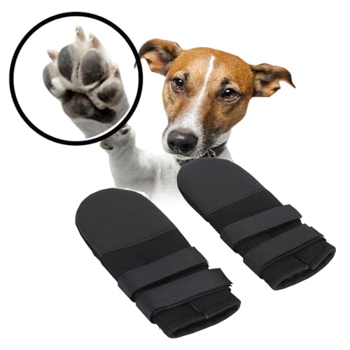 2 Stück Gummi-Pfotenschutz, rutschfeste, wasserdichte Hundeschuhe, Verstellbare Fußschutzschuhe für Hunde, Allwetter-Hundeschuhe, Weiche Hundeschuhe Zur Wundheilung (XL) von Luqeeg