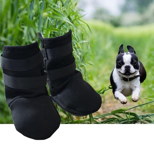 2 Stück Gummi-Pfotenschutz, rutschfeste, wasserdichte Hundeschuhe, Verstellbare Fußschutzschuhe für Hunde, Allwetter-Hundeschuhe, Weiche Hundeschuhe Zur Wundheilung (XXL) von Luqeeg