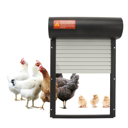 Automatischer 3-in-1-Hühnerstall-Türöffner – Lichtsensor-Timing-Fernbedienung mit HD-LED-Display-Controller, Schützt Geflügel, Geeignet für Huhn, Ente, Gans (Black) von Luqeeg