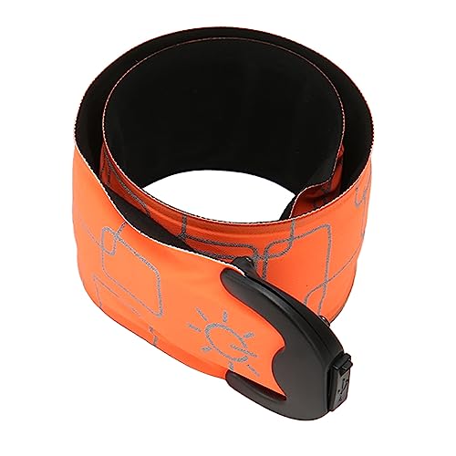 Luqeeg LED-Laufarmband, USB-Lade-Sicherheitsarmband-Lichter, Verstellbare Leuchtende Armbänder mit DREI Modi für Nachtlaufen, Joggen, Spaziergänge mit Dem Hund, Camping, Radfahren (Orange) von Luqeeg