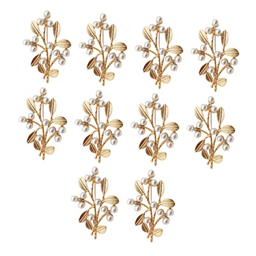 Lurrose 10 Stück Zweige Und Blätter Ornamente Clips Für Haarschleife Haarspangen Medaillon des Deckels Goldendoodle Ornament Schmuck Goldene Haarspangen Hochzeitsdekoration von Lurrose