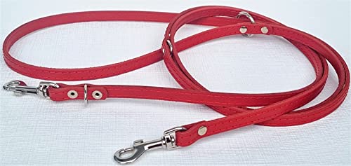 HUNDELEINE, Leine, Leder 200cm/10mm, ROT (schmall für kleine Hunde) von Lusy011