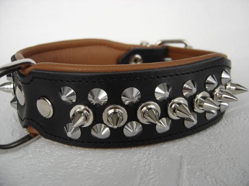 Hunde Halsband - Halsumfang 33-41cm/40mm, Leder+Nieten - (2.10.13.33) von Lusy011