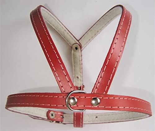 Hunde Leder Geschirr, Brustkorb 45-53 cm, ROT NEU (Made in Poland 4.04.2.74) von Lusy011