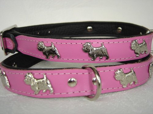 *Westie* Hunde Halsband, Leder, Halsumfang 28-32 cm, ROSA, NEU(PL.1-3-3-17) von Lusy011