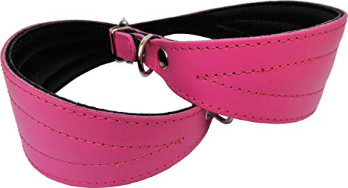 Lusy011 Galgo Greyhound Windhund - Halsband, Halsumfang 20-25cm/45mm, Leder °ROSA° von Lusy011