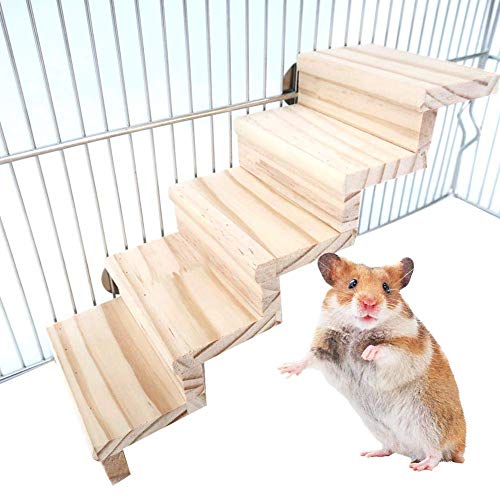 Hamsterleiter Mit Natürlichen Schritten, Hamster Toy Ladder, Handgemachte Leiter Holzleiter, Für Papagei, Ratte, Treppen Schritt Fitness, Nagetiere Funktionsspielzeug (A) von LuukUP