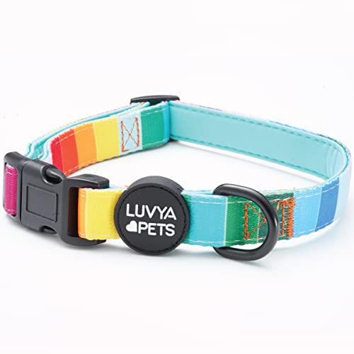 LuvYa Pets Modernes, farbenfrohes Haustier-Halsband, Unisex-Druck, Größe XS, Halsumfang 20,3–30,5 cm, moderner Regenbogen-Aufdruck von LuvYa Pets