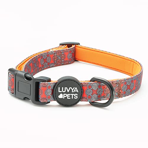 LuvYa Pets Modernes buntes Haustierhalsband mit Unisex-Aufdruck (Größe M, Halsumfang 33–53,3 cm, afrikanischer Vaterland-Druck) von LuvYa Pets