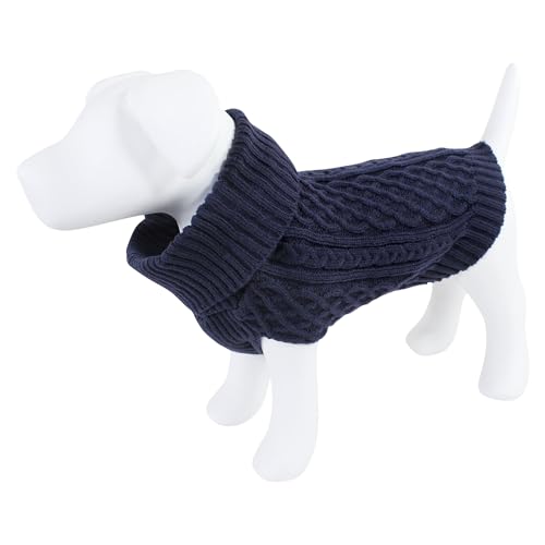 Luvable Friends Hunde- und Katzenpullover, Zopfmuster, Gr. M, Marineblau von Luvable Friends