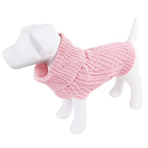 Luvable Friends Hunde- und Katzenpullover, Zopfmuster, Größe L, Rosa von Luvable Friends