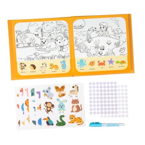 Luwecf Stickerbuch, Malkarten, Montessori-Lernbuch für den Kindergarten, Tier von Luwecf