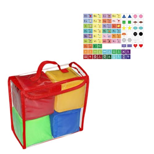 Luwecf Taschenwürfel für Kinder, Lernspielzeug mit Karten, weiche Spielwürfel für Jungen und Mädchen, GrÜn von Luwecf