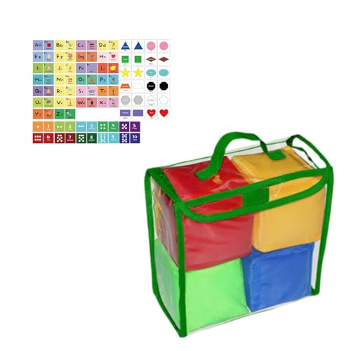 Luwecf Taschenwürfel für Kinder, Lernspielzeug mit Karten, weiche Spielwürfel für Jungen und Mädchen, Rot von Luwecf