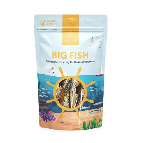 Lux4Kids Big Fish getrockneter Hering Knusprige Meeresspezialität für Hunde und Katzen von Lux4Kids