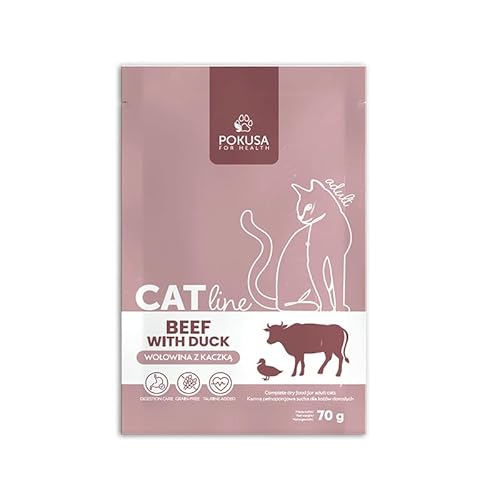 CatLine Trockenfutter Rind & Ente für Katzen Getreidefrei & Hochwertig 70 Gramm von Lux4Kids