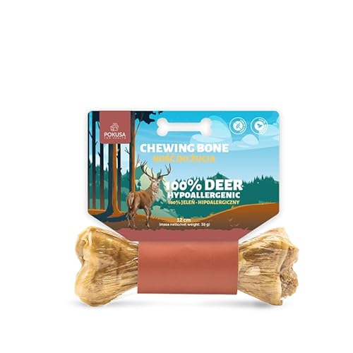 FEEL The WILD Kauknochen mit Hirsch für Hunde 12 cm / 55 Gramm von Lux4Kids