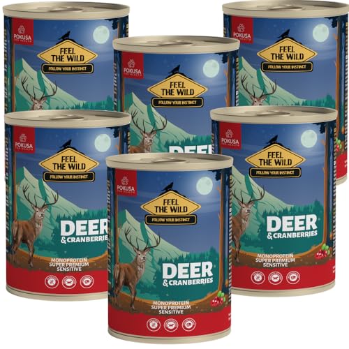 Lux4Kids Feel The Wild Hirsch mit Cranberries Nassfutter für Hunde 6 x 800 Gramm von Lux4Kids