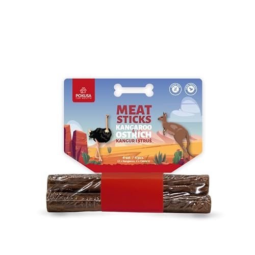 Feel The Wild Meat Sticks Strauß und Känguru Natürlicher Snack für Hunde von Lux4Kids