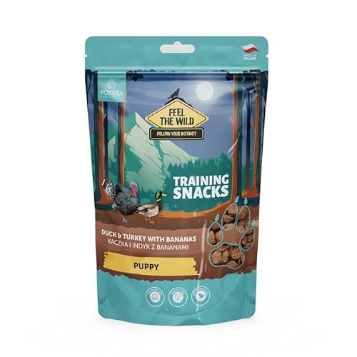 Lux4Kids Feel The Wild Natürliche Trainingssnacks Enten- und Putenfleisch mit Bananen für Welpen von Lux4Kids