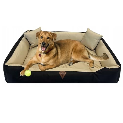 Lux4Kids Hundebett in 5 Größen und 4 Farben Robust Wasserdicht Schmutzabweisend Black-Beach 100 cm x 75 cm von Lux4Kids