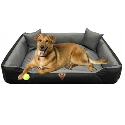 Lux4Kids Hundebett in 5 Größen und 4 Farben Robust Wasserdicht Schmutzabweisend Black-Stone 100 cm x 75 cm von Lux4Kids