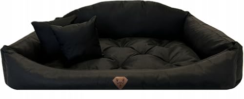 Lux4Kids Hundebett schmutzabweisend mit hoher Rückenlehne Black 100 cm x 75 cm von Lux4Kids