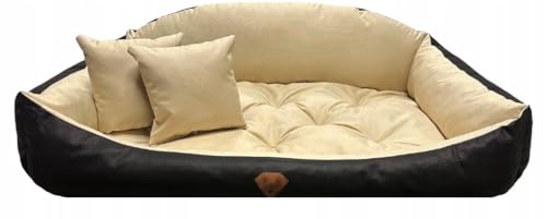 Lux4Kids Hundebett schmutzabweisend mit hoher Rückenlehne Black-Beach 100 cm x 75 cm von Lux4Kids