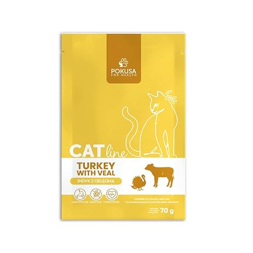 Lux4Kids Trockenfutter für Katzen Pute mit Kalb ideal bei Allergien Getreidefrei 70 Gramm von Lux4Kids