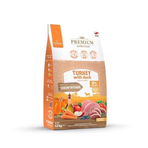 Premium Selection Pute mit Ente Getreidefreies Trockenfutter für Hunde 12 Kilogramm von Lux4Kids