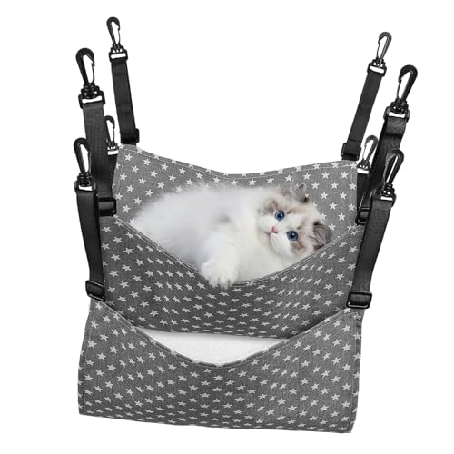 Luxshiny 2 Stück Verstellbare Katzenhängematte Weiches Hängendes Katzenbett für Innenkäfige Strapazierfähiges Katzennest mit Verstellbaren Gurten Gemütliches Schlafhängemattenset für Kleine Luxshiny 2 Stück Verstellbare Katzenhängematte Weiches Hängendes Katzenbett für Innenkäfige Strapazierfähiges Katzennest mit Verstellbaren Gurten Gemütliches Schlafhängemattenset für Kleine von Luxshiny