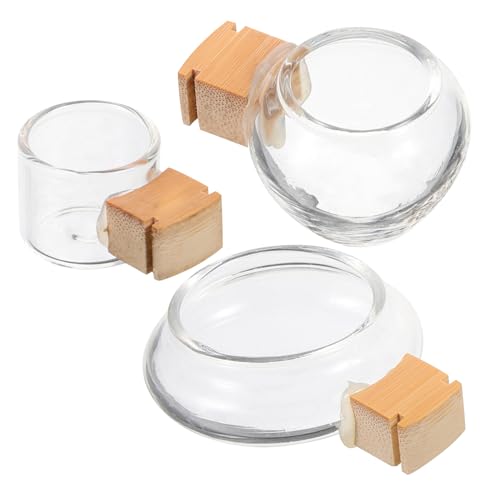 Luxshiny 3 Stück Vogelkäfig Futter und Wasserschale aus Glas Teiliges Set mit Bambus Halterung Langlebige Papageien Futterbecher für Wellensittiche und Installieren und Auslaufsicher Luxshiny 3 Stück Vogelkäfig Futter und Wasserschale aus Glas Teiliges Set mit Bambus Halterung Langlebige Papageien Futterbecher für Wellensittiche und Installieren und Auslaufsicher von Luxshiny