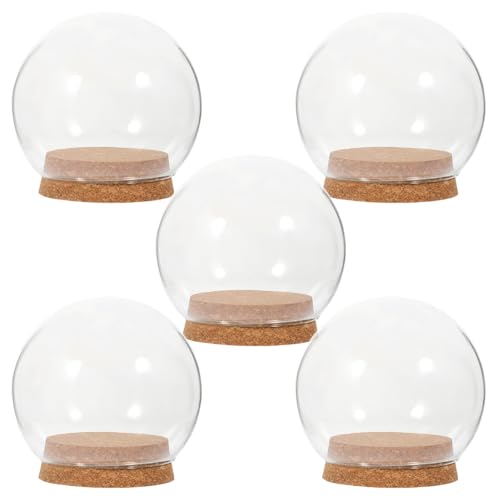 Luxshiny 5pcs Immortal Flower Glass Cover Glass Dome with Cork Glass Dome Display Cloche Dome Cloche Dome Jar Container for Preserved Flower Storage Home von Luxshiny