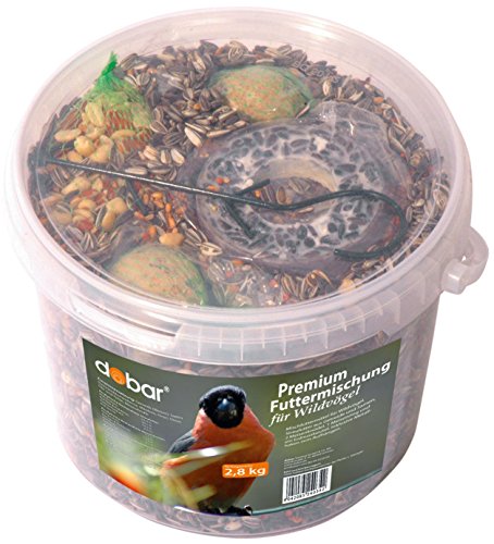 Luxus-Vogelhaus 24034 Premium-Wintervogelfutter Starter-Set: 2.5 kg Streufutter, 2 Meisenknödel, 1 Meisenring und 1 Erdnussbeutel von Luxus-Vogelhaus