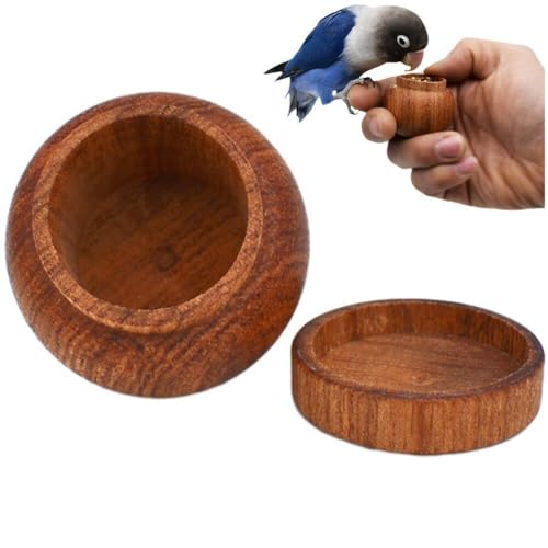 Vogelfutterbox, Barsch-handfutterspender, Papageienschüssel, Vogelfutterglas, Holzstallbecher, Finkenfutterspender, Vogelfutterspender, Training, Handfutterspender, Glas, Käfigbecher von Luxylei