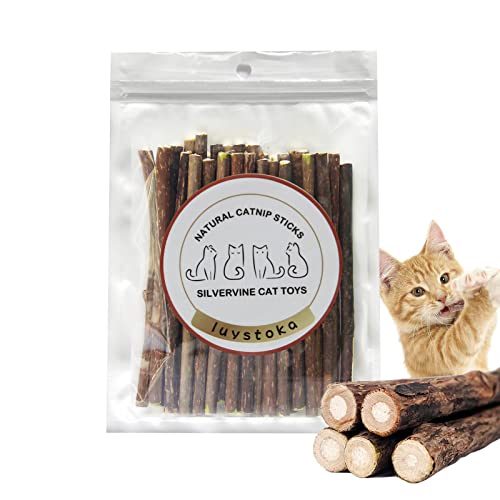 30PCS Kitten Toys Catnip Toys Matatabi Silvervine Sticks Kitty Chew Toys Wooden Stick Kitten Teething Toys Molar Suitable for Cats of All Ages von Luystoka